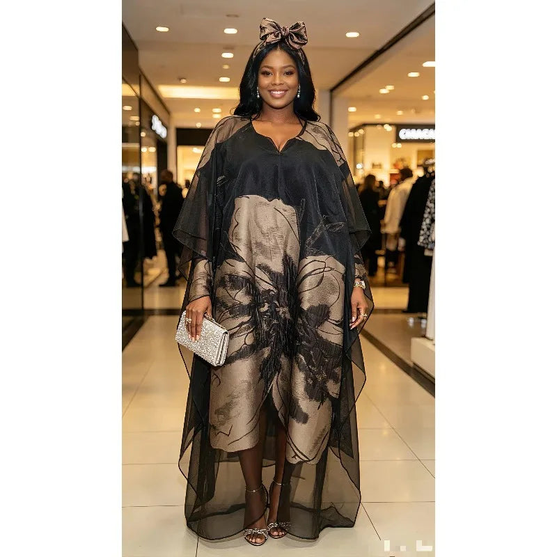 Fashion africa clothing Boubou Women's Dress Luxurious African Fabric with Embroidery Decoration Women's Clothing