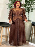 African Dresses For Woman Luxury Pleated Long Dress Ankara Dashiki Outfits Wedding Party Evening Gowns Dubai Turkey Kaftan Abaya