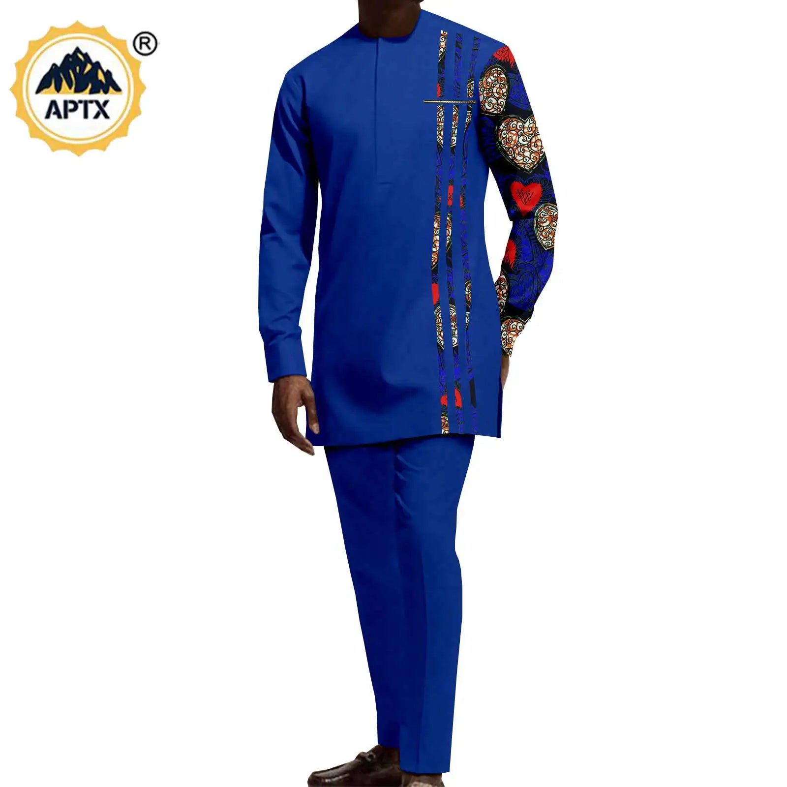 Tenues de couple assorties pour hommes, ensembles chemises et pantalons, robes africaines Dashiki pour femmes, haut et jupes fendues pour mariage, Y23C006