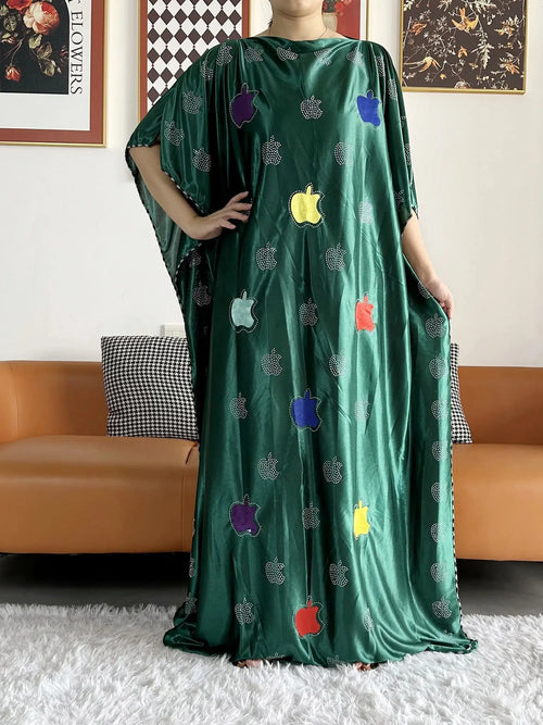 2026 African Summer Kaftan Muslim Women Dress India Caftan Traditional Wear Printed Fabric Africa Femme Maxi Casual Outfit