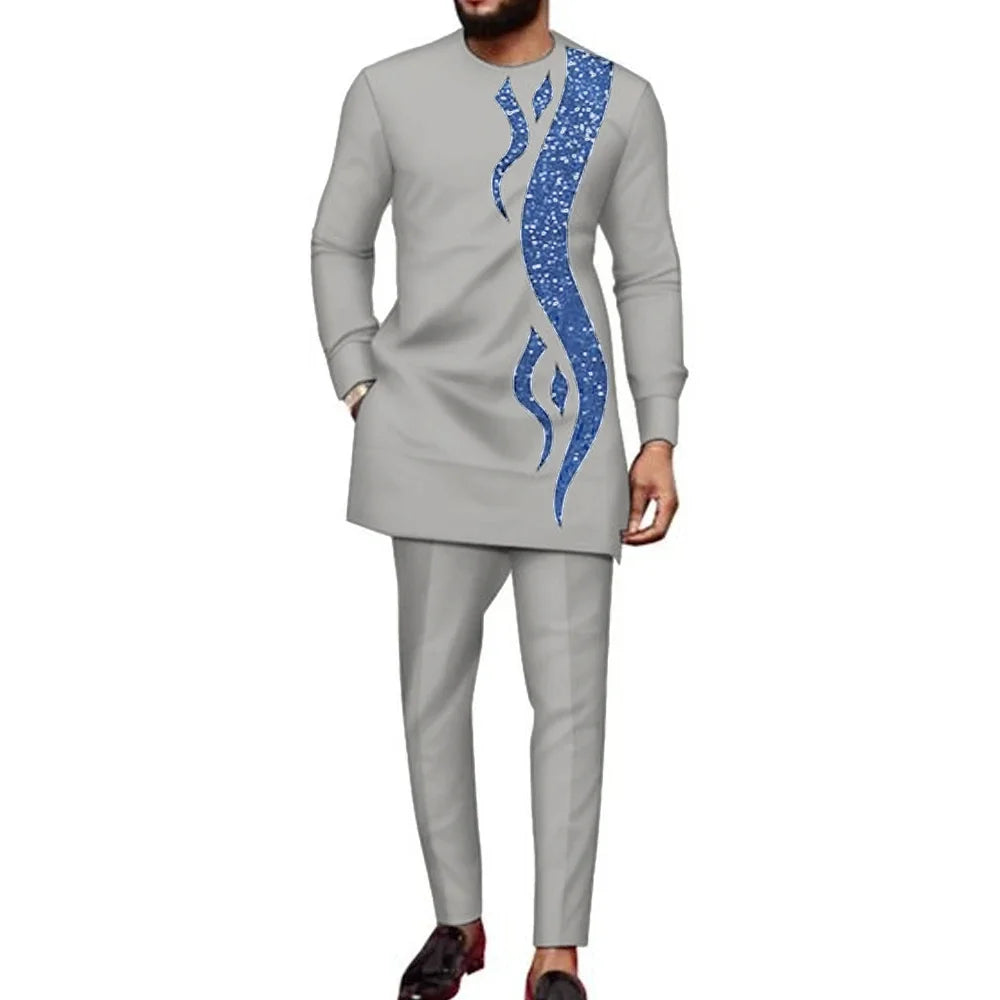 Nouvel ensemble traditionnel africain pour homme 2026 – Costume élégant et tendance pour homme, ensemble décontracté brodé deux pièces, caftan pour homme