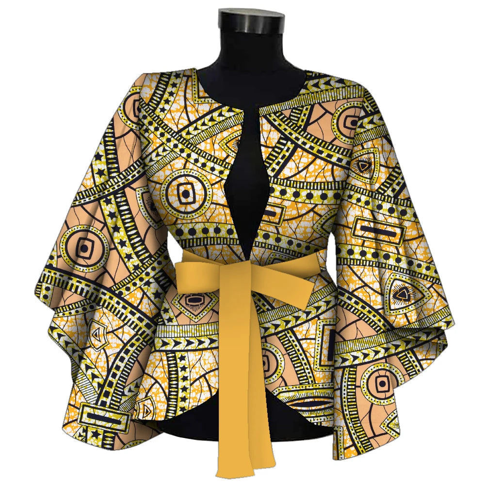 Chemise africaine avec doublure pour femmes, vêtements Dashiki Ankara, manteau Batik avertir, veste d'impression, 100% coton BRW Wy9871, mode