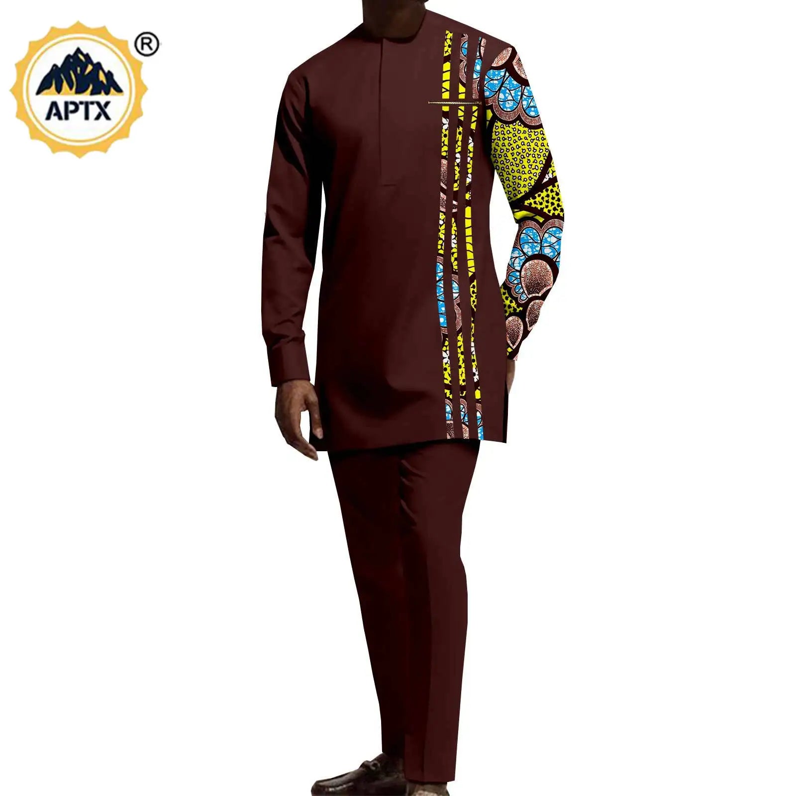 Tenues de couple assorties pour hommes, ensembles chemises et pantalons, robes africaines Dashiki pour femmes, haut et jupes fendues pour mariage, Y23C006
