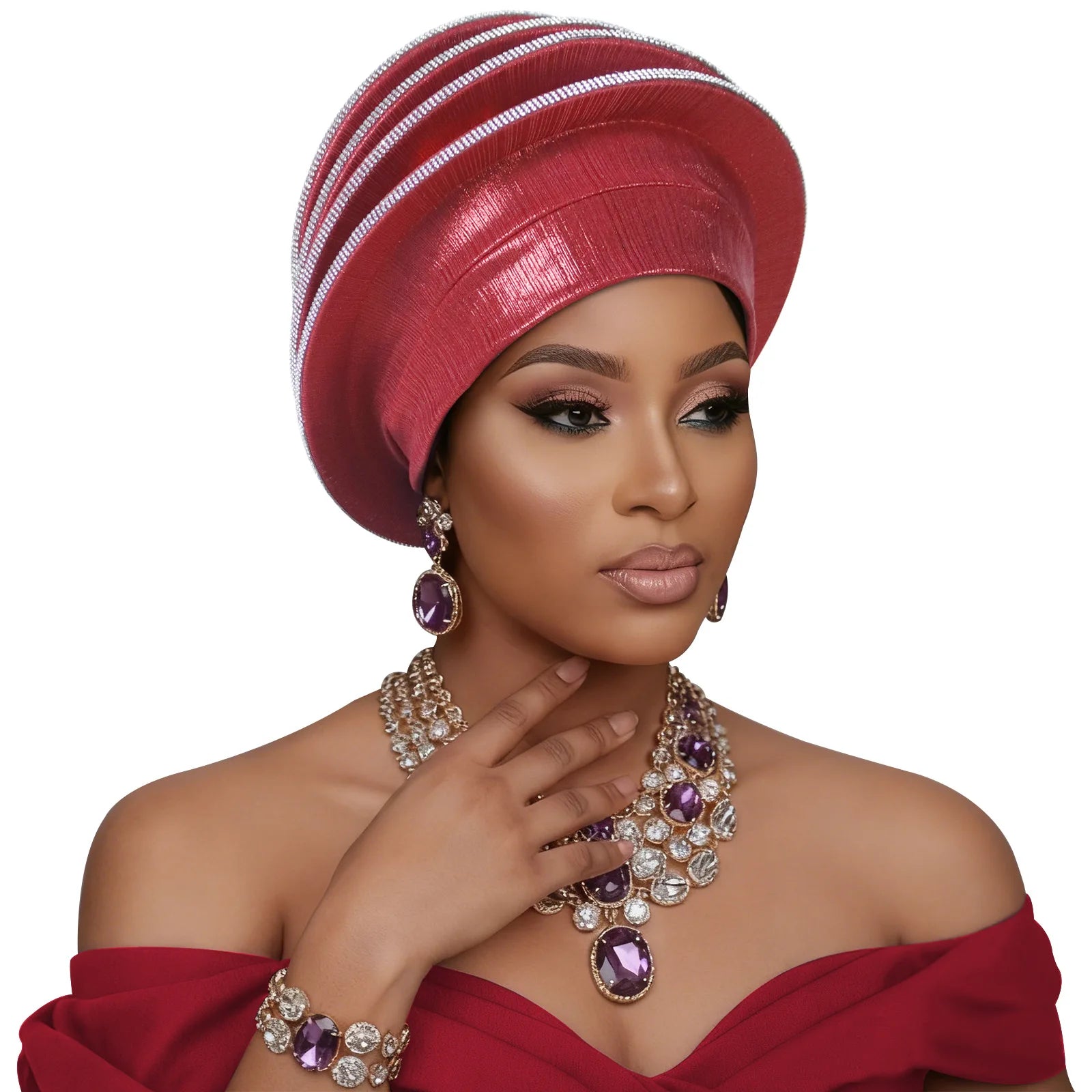 Turban africain Auto Gele pour femmes, hijab musulman, bonnet plissé, chapeau indien, foulard nigérian, chapeau de mariage, geles
