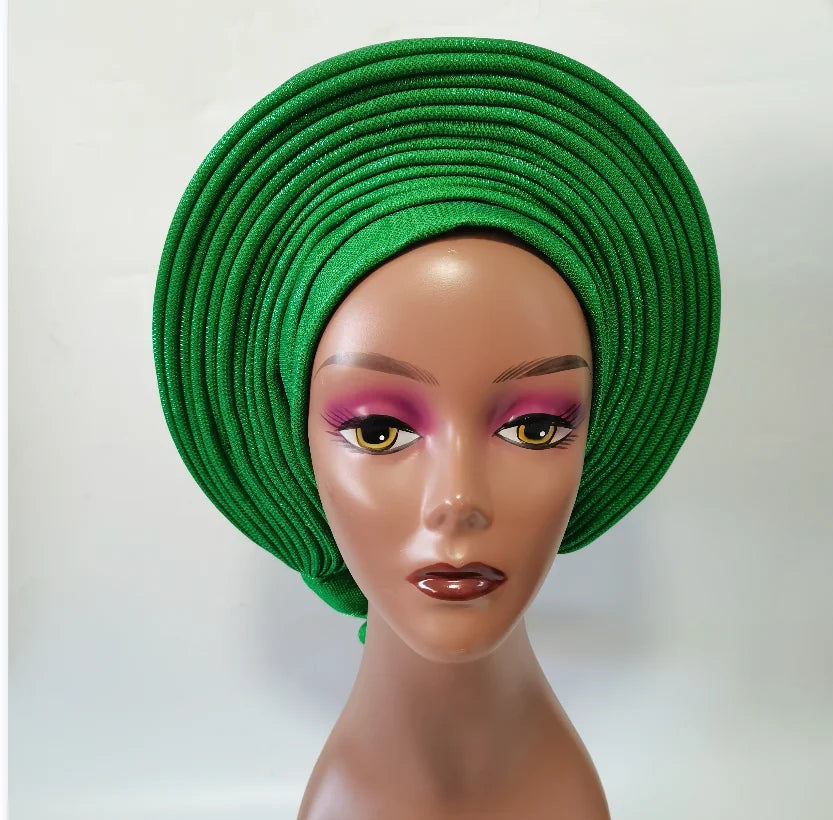 Cravate de sauna africaine de haute qualité Turban NigWin cravate de sauna prête à l'emploi Auto Gele Turban enveloppe de sauna pour XM205-1 de fête de mariage