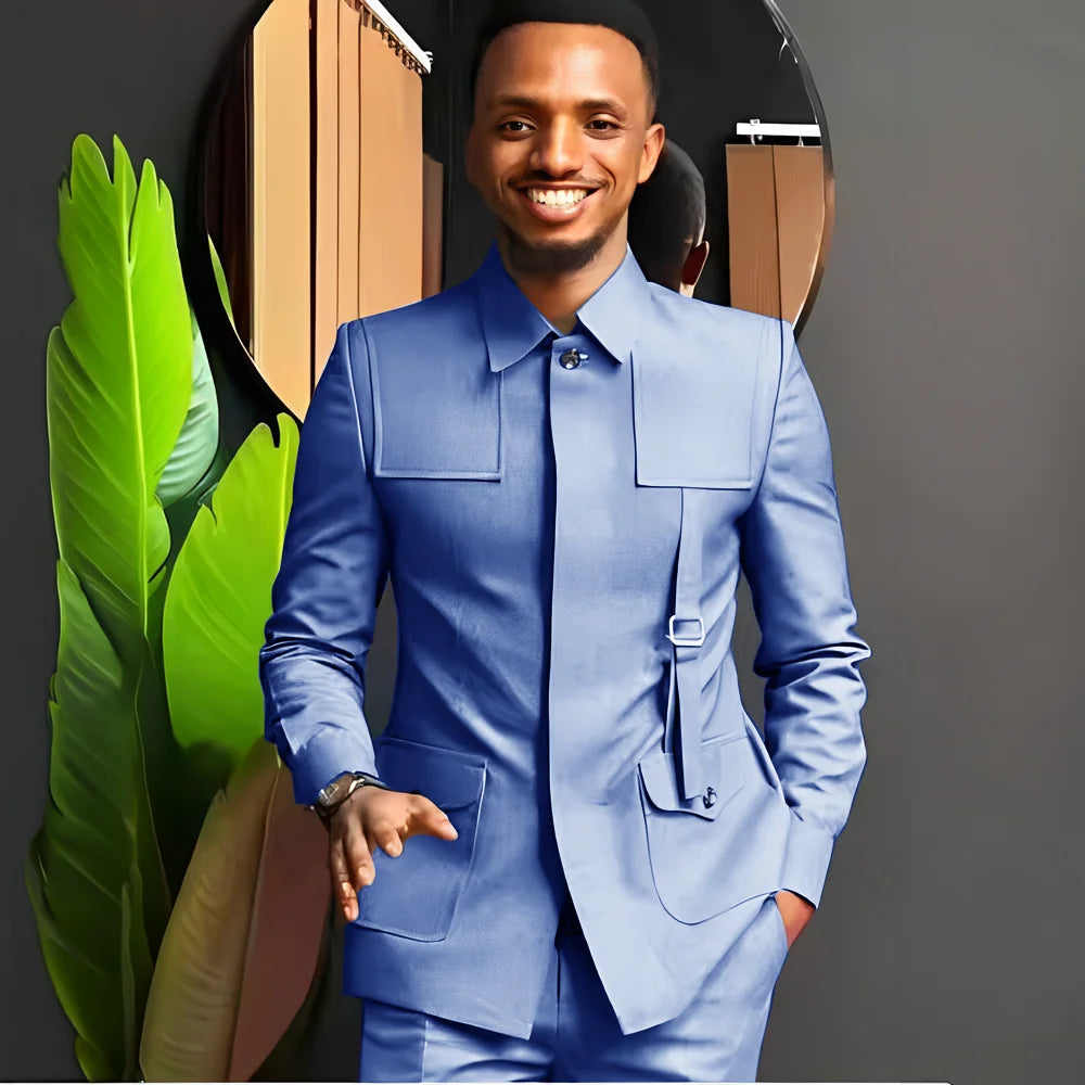 Costume pour homme de style africain — Smoking sur mesure 2 pièces pour mariages, mariés, fêtes et dîners formels