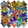 50 Pièces de Tissu Africain Imprimé Wax à Motifs Ethniques Pré-découpés pour la Couture, le Patchwork et les Projets Artisanaux, 3,9*3,9 Pouces