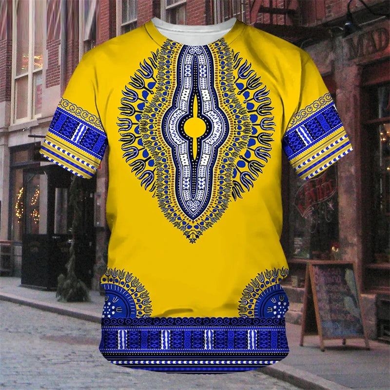 Robe traditionnelle africaine à rayures 7,5 nt, T-shirt décontracté, Streetwear, Col rond, Manches courtes, Économie, Ropa zones bre, Cool Designs Y-