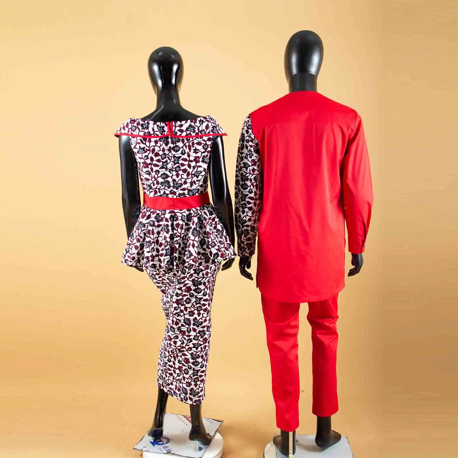 Tenues de couple assorties pour hommes, ensembles chemises et pantalons, robes africaines Dashiki pour femmes, haut et jupes fendues pour mariage, Y23C006