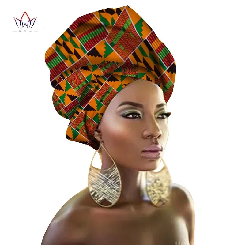 Gele & Ipele – foulard multicolore pour cheveux, bandeau Bazin, écharpe à nouer, de haute qualité, pour tête africaine, BRW02