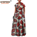 African Dress for Women Autumn Short Sleeve with Sashes Decoration Floor Length Bohemian Style Party Outfits A7225117