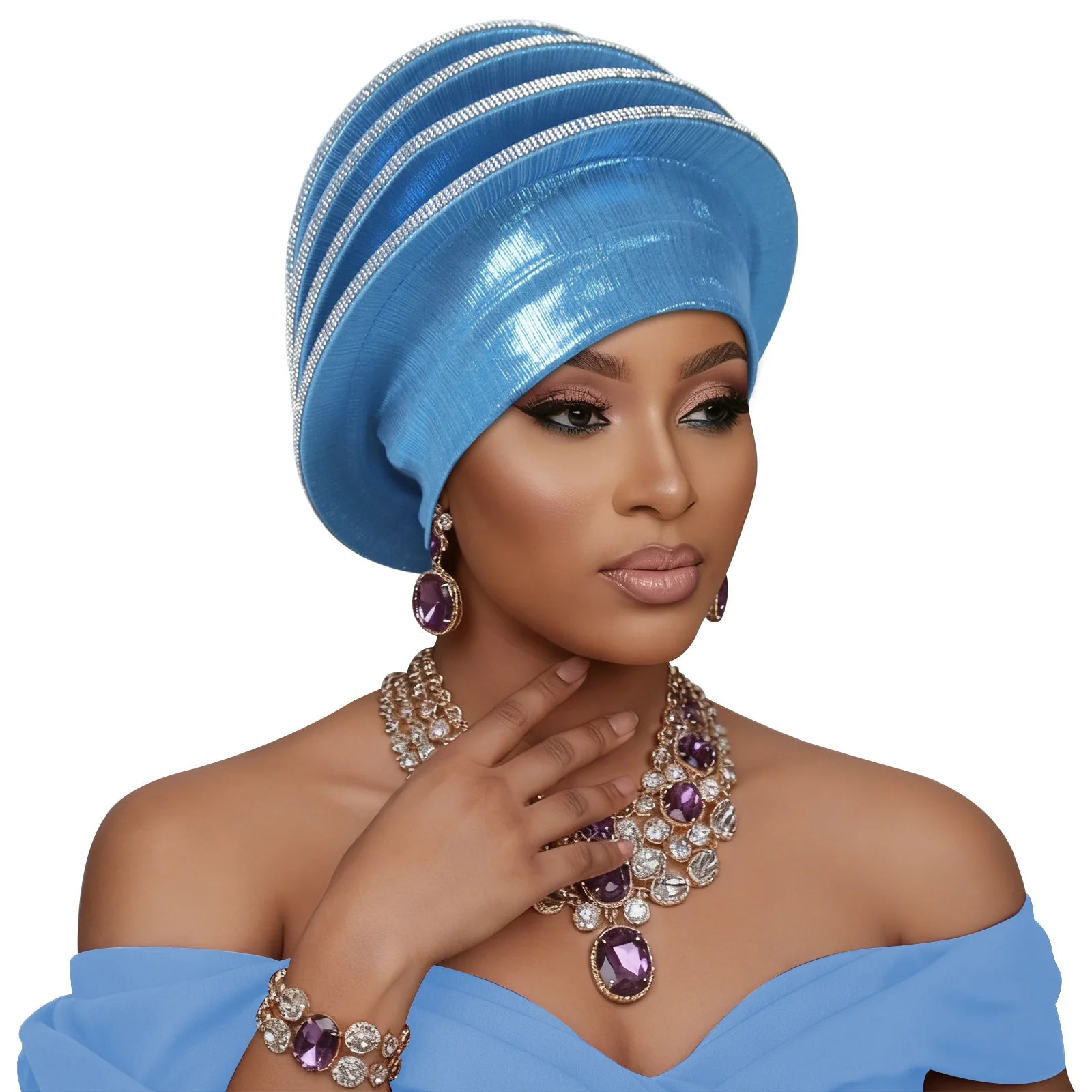 Turban africain Auto Gele pour femmes, hijab musulman, bonnet plissé, chapeau indien, foulard nigérian, chapeau de mariage, geles