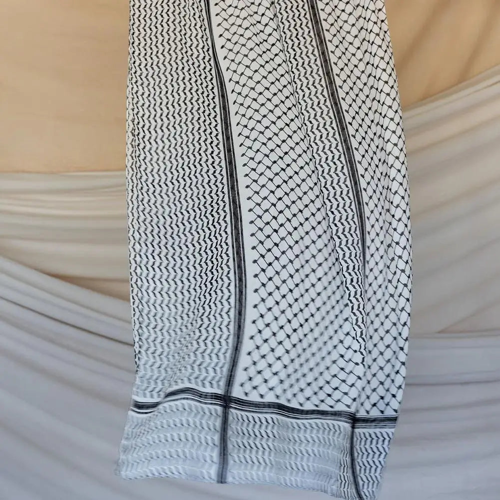 Traditionnel Arafat Kuffiyeh palestinien noir et blanc arabe Kafiya Shemagh Keffiyeh moyen-orient écharpe enveloppement Jacquard bandeau