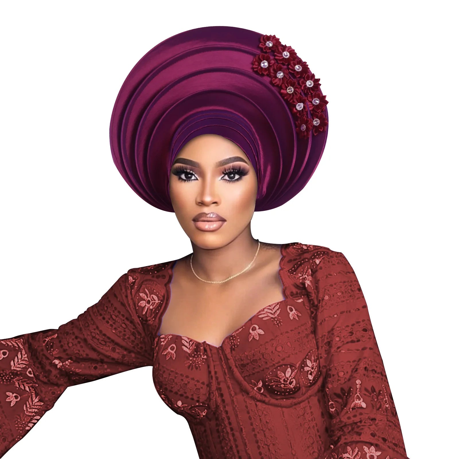 Chapeau foulard pour femmes africaines, Gele nigérian, Gele auto-formable, Turban, Bandeau pour la tête, Hijab musulman, Bonnet, pour soirées et événements