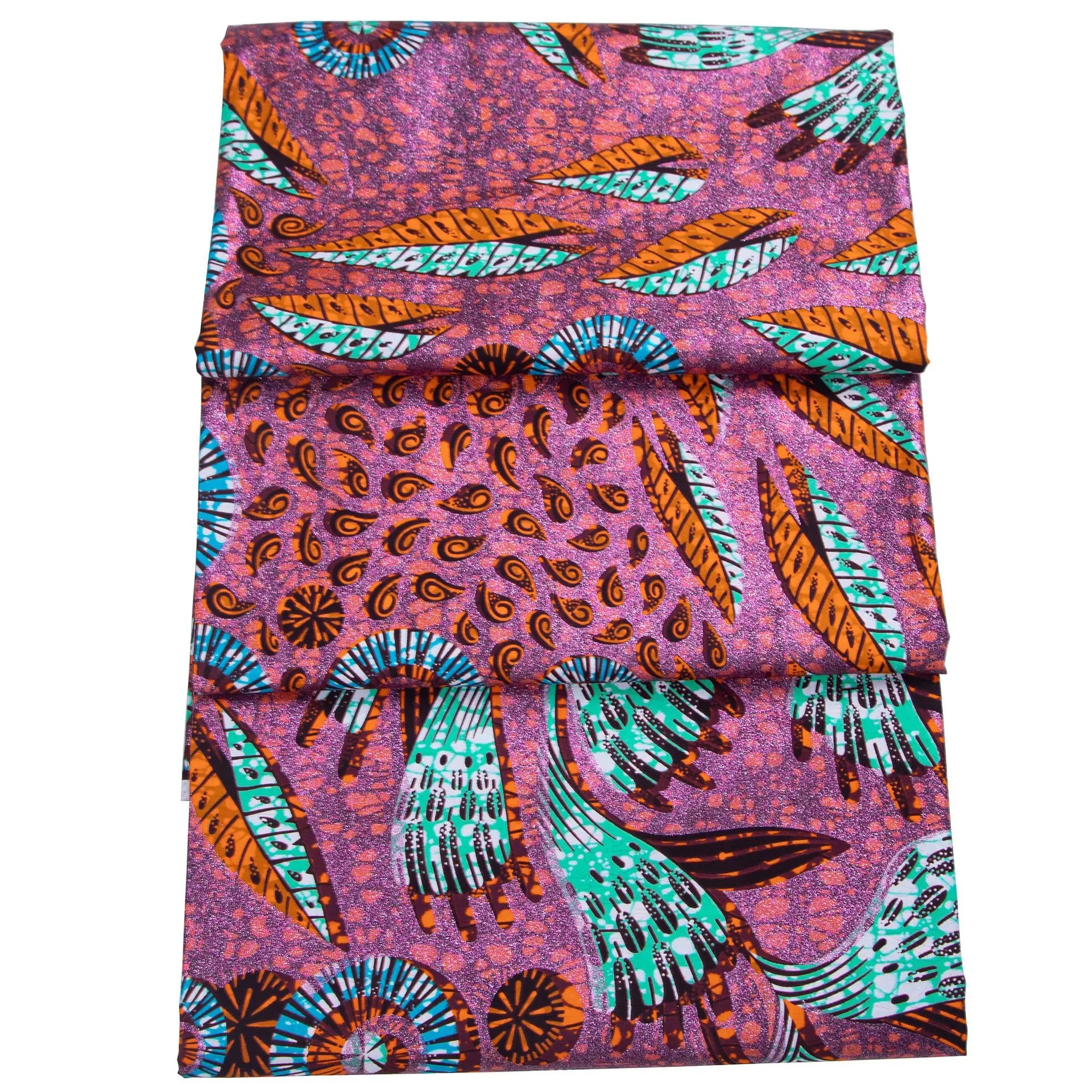 Tissu africain imprimé wax – Ankara 100 % coton avec paillettes dorées, 6 yards/rouleau, pour robes, foulards et vêtements de mode