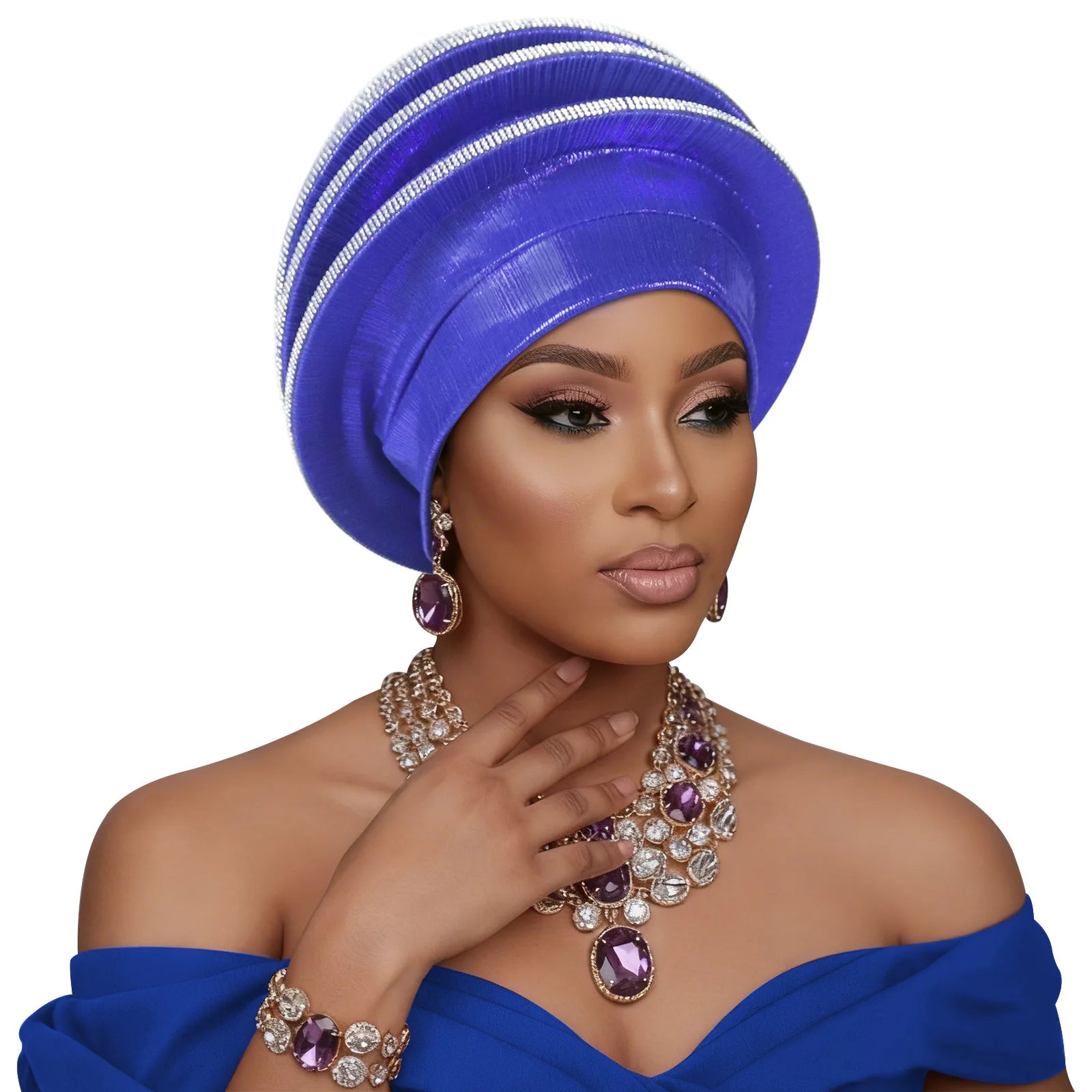 Turban africain Auto Gele pour femmes, hijab musulman, bonnet plissé, chapeau indien, foulard nigérian, chapeau de mariage, geles