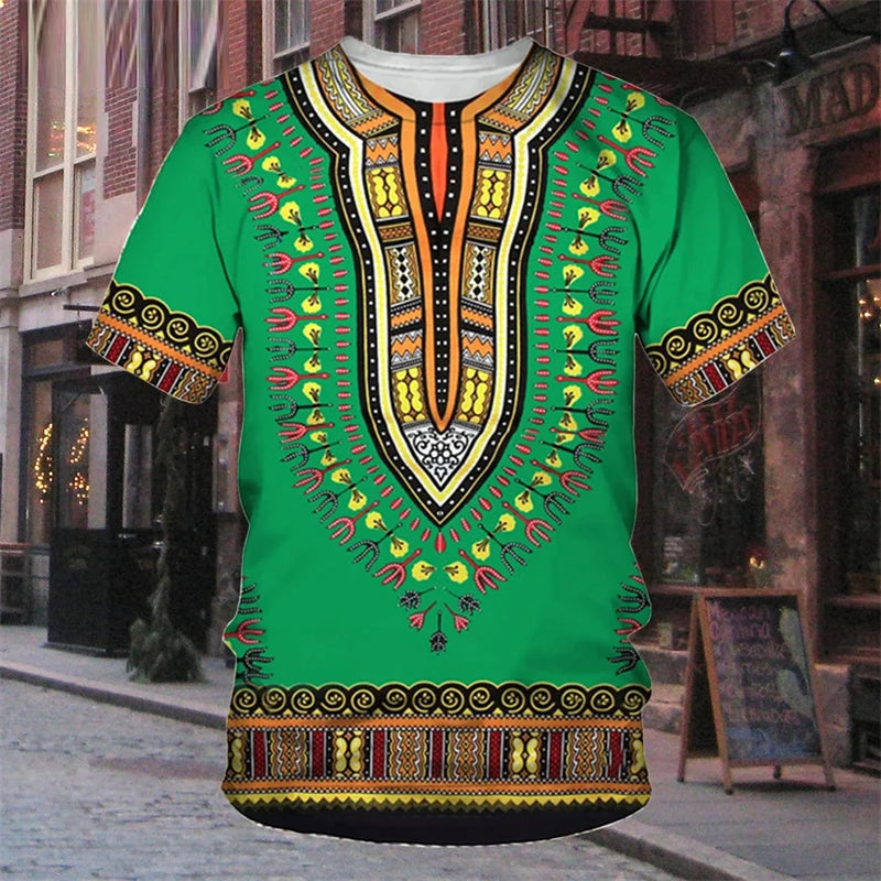 Robe traditionnelle africaine à rayures 7,5 nt, T-shirt décontracté, Streetwear, Col rond, Manches courtes, Économie, Ropa zones bre, Cool Designs Y-