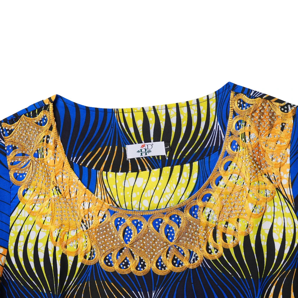 H&D African Dresses For Women Traditional Clothing Embroidery Printed Outfits Bubu Gown Abayas Robe Kaftan Boubou Djellaba 2025