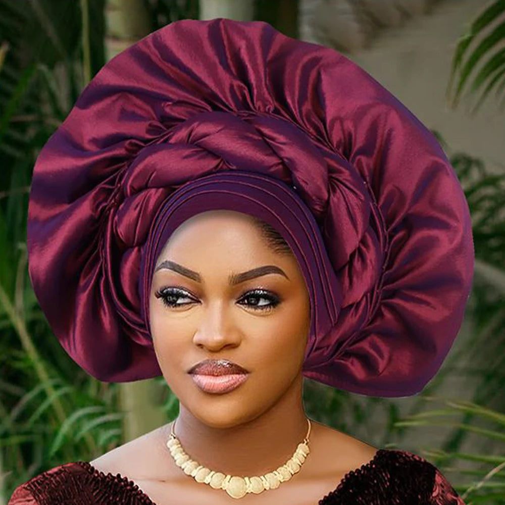 Africain femme Turban casquette femmes Autogele couvre-chef Nigeria Fan Geles fête de mariage bandeau chapeaux Bonnet Hijab chapeau foulard