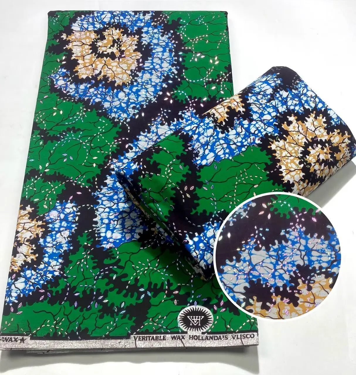 Tissu africain en cire avec des bandes de cristal, tissu en cire pour robe de femme, 6 yards/lot, cire africaine