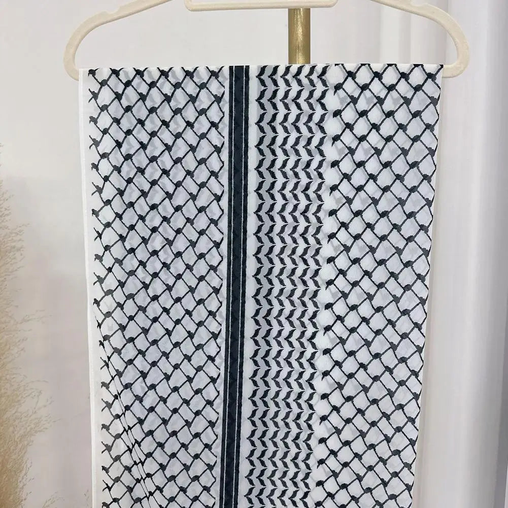 Traditionnel Arafat Kuffiyeh palestinien noir et blanc arabe Kafiya Shemagh Keffiyeh moyen-orient écharpe enveloppement Jacquard bandeau