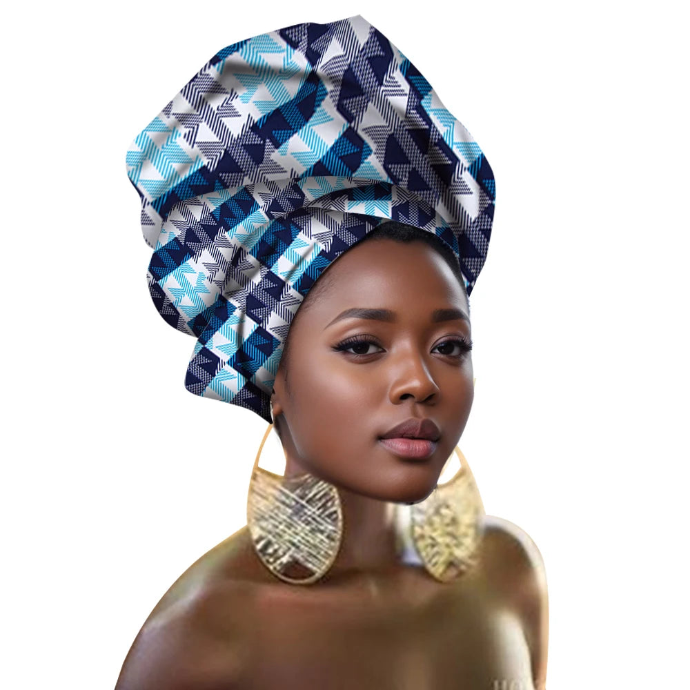 Gele & Ipele – foulard multicolore pour cheveux, bandeau Bazin, écharpe à nouer, de haute qualité, pour tête africaine, BRW02