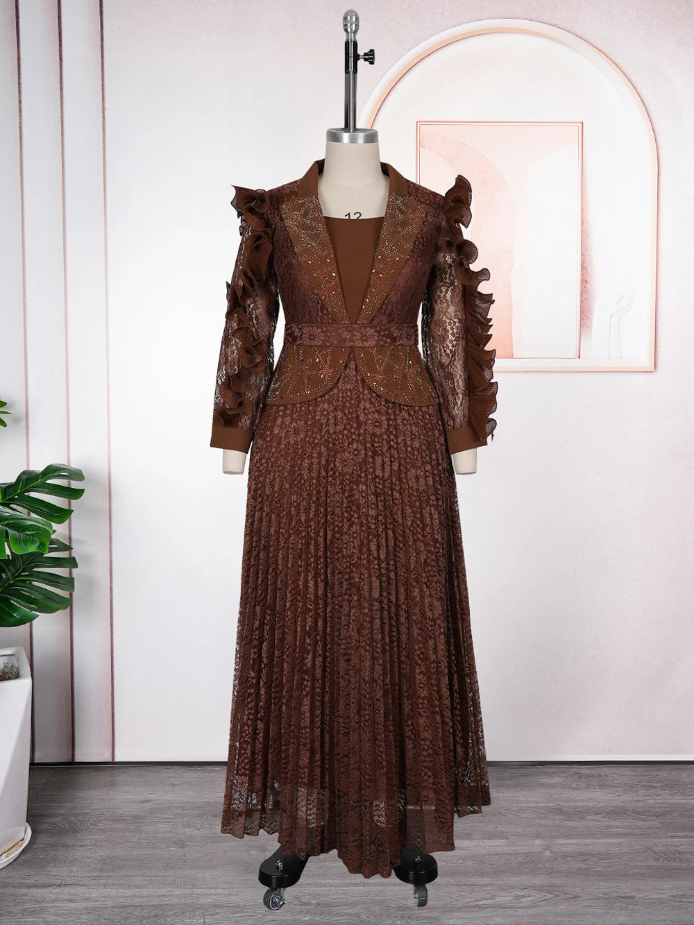 African Dresses For Woman Luxury Pleated Long Dress Ankara Dashiki Outfits Wedding Party Evening Gowns Dubai Turkey Kaftan Abaya