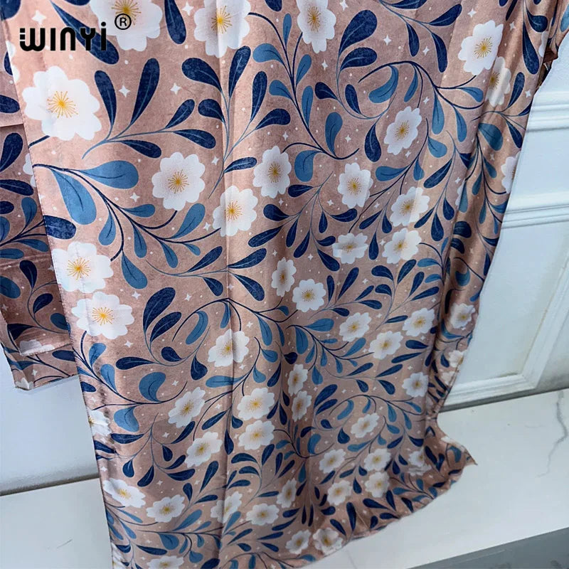 WINYI muslim african traditional dress for woman abaya dubai luxury 2024 Kaftan robes,Elegant Maxi Length Dress beach cover up