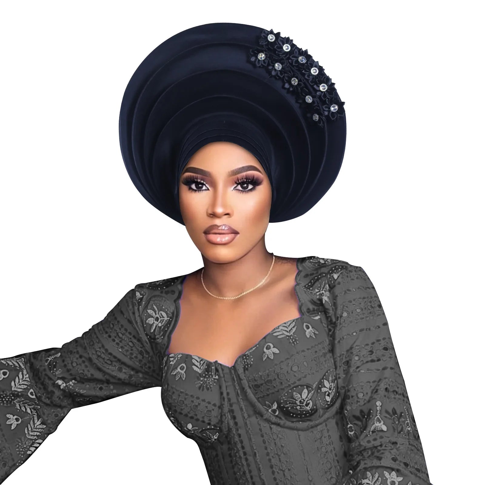 Chapeau foulard pour femmes africaines, Gele nigérian, Gele auto-formable, Turban, Bandeau pour la tête, Hijab musulman, Bonnet, pour soirées et événements
