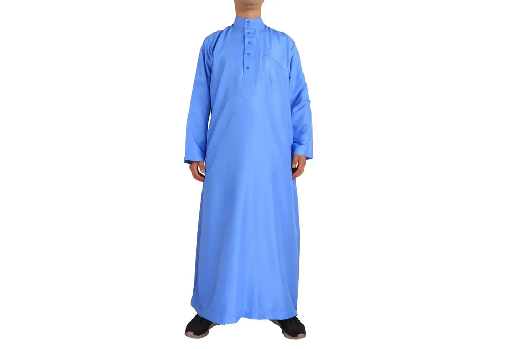 Vêtements islamiques hommes solide à manches longues en vrac musulman mâle arabie saoudite Pakistan Kurta Costumes musulmans robe musulmane caftan Thobe