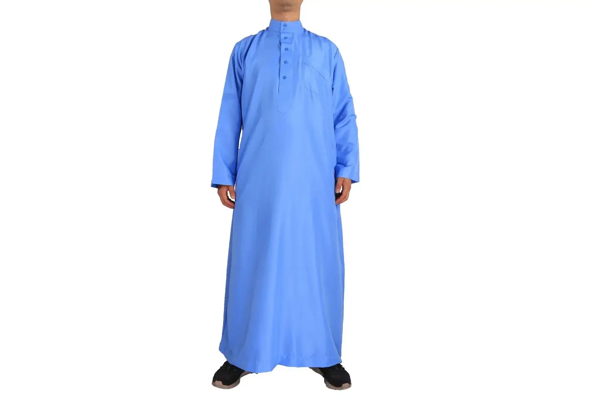 Vêtements islamiques hommes solide à manches longues en vrac musulman mâle arabie saoudite Pakistan Kurta Costumes musulmans robe musulmane caftan Thobe