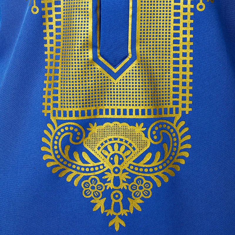 Abaya islamique arabe pour hommes Robe imprimé ethnique col montant chemise mi-longue pour jeunes manteau de luxe vêtements décontractés pour hommes musulmans à la mode