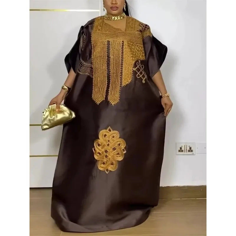 African Dresses for Women Traditional Africa Clothing Dashiki Ankara Embroidery Gown Abayas Robe Muslim Kaftan Maxi Long Dress