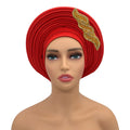 Cravate de sauna africaine Auto Gele pour femmes, couvre-chef nigérian, fête de mariage, turban féminin, casquette prête à porter