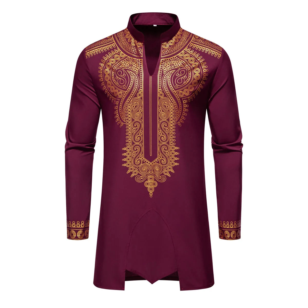 Ensemble de Robe imprimé africain à col montant pour hommes, noir/blanc, tenue de chef Tribal du moyen-orient de saphir, haut + pantalon, 2 pièces, 2026