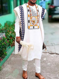 Vêtements africains pour hommes, chemises Dashiki, pantalons Ankara, ensemble 3 pièces, tenues de soirée de mariage, costume, vêtements traditionnels