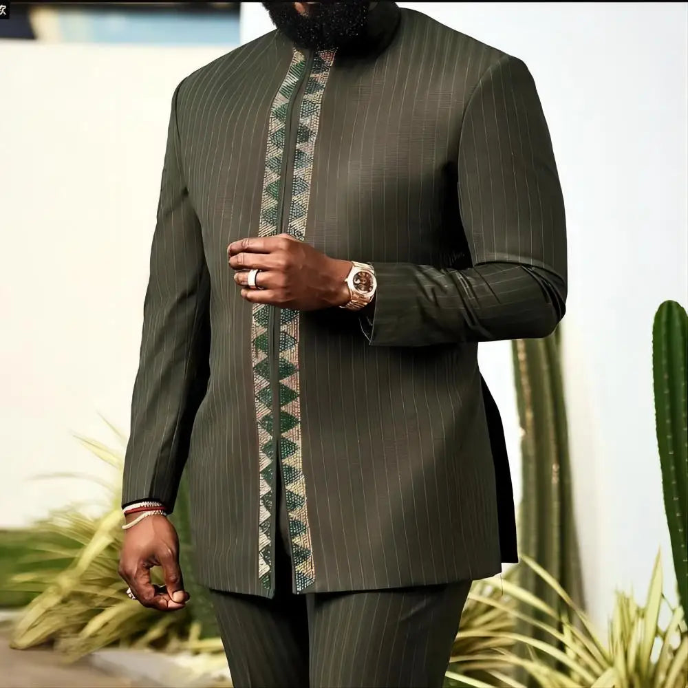 Nouvel ensemble traditionnel africain pour homme 2026 – Costume élégant et tendance pour homme, ensemble décontracté brodé deux pièces, caftan pour homme