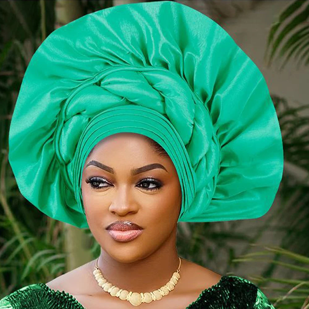 Africain femme Turban casquette femmes Autogele couvre-chef Nigeria Fan Geles fête de mariage bandeau chapeaux Bonnet Hijab chapeau foulard