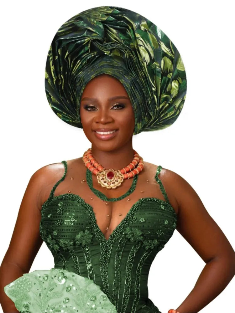 Couvre-chef africain bronzant tressé Turban casquettes pour femmes Nigeria mariage Geles fête couvre-chef Auto Gele femme bandeau
