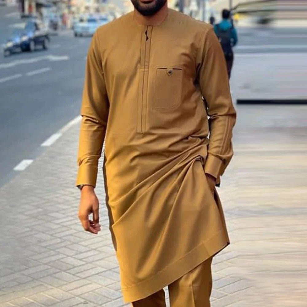2025 hommes africains Dashiki à manches longues 2 pièces ensemble tenue traditionnelle afrique vêtements blanc hommes costume homme chemise pantalon costumes