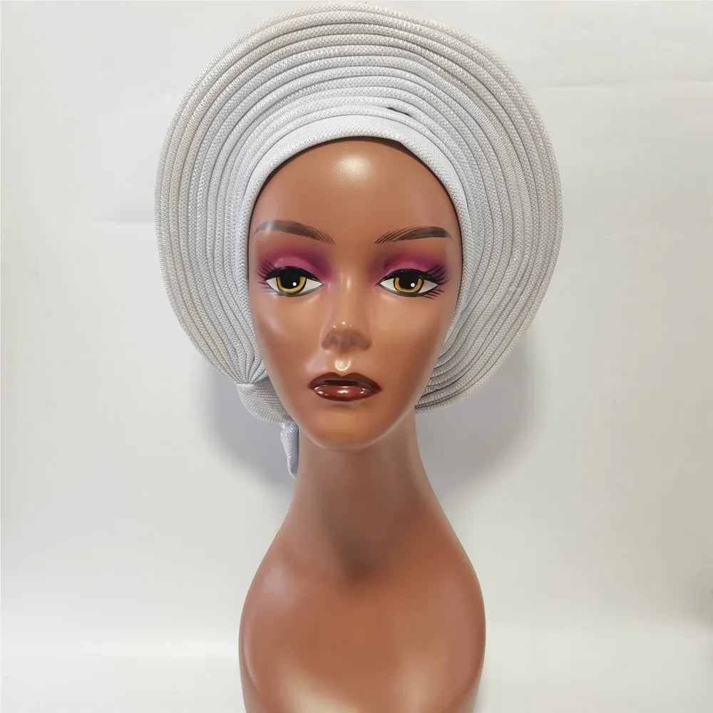 Cravate de sauna africaine de haute qualité Turban NigWin cravate de sauna prête à l'emploi Auto Gele Turban enveloppe de sauna pour XM205-1 de fête de mariage