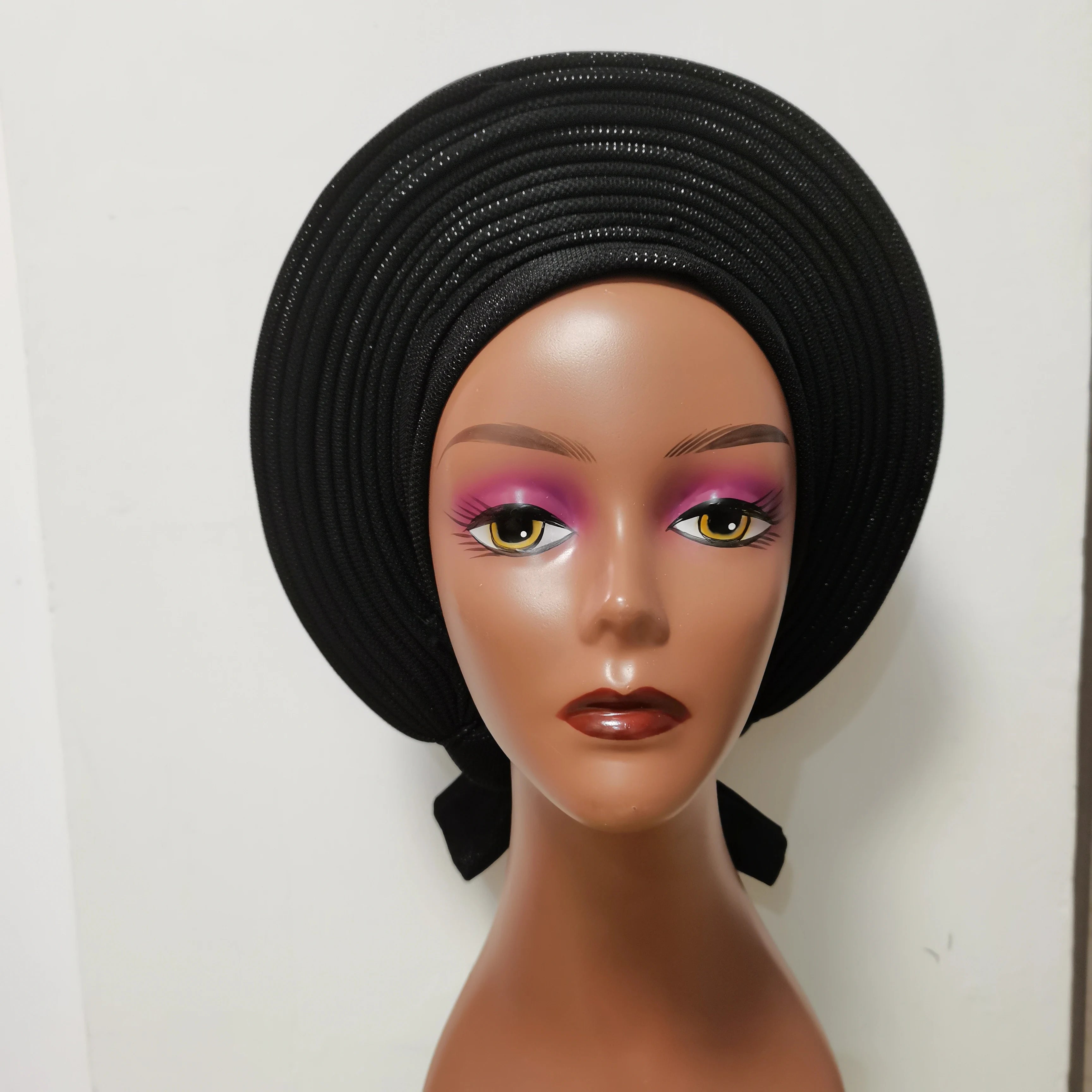Cravate de sauna africaine de haute qualité Turban NigWin cravate de sauna prête à l'emploi Auto Gele Turban enveloppe de sauna pour XM205-1 de fête de mariage