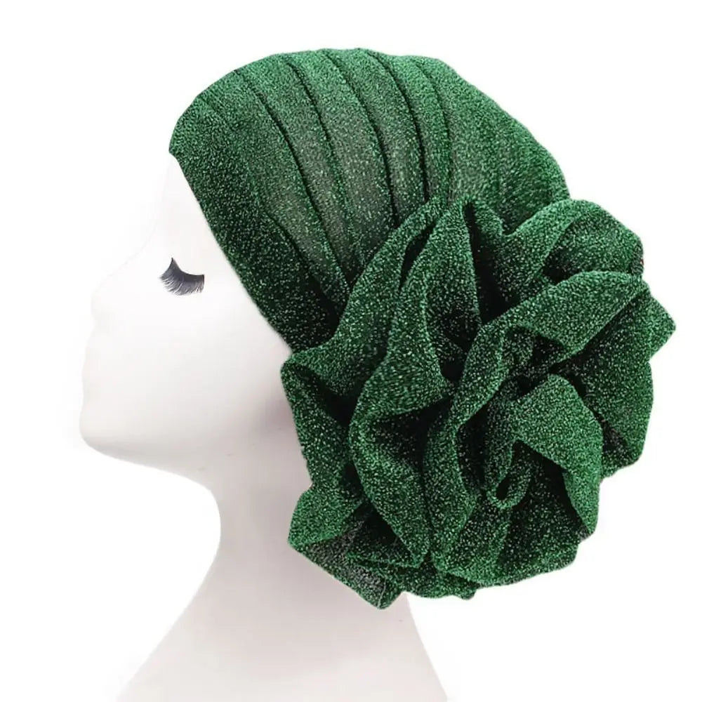 Casquettes de Turban africaines en soie brute, couvre-chef respirant, Geles de mariage nigérian, léger, grande fleur de Rose, couvre-chef de fête