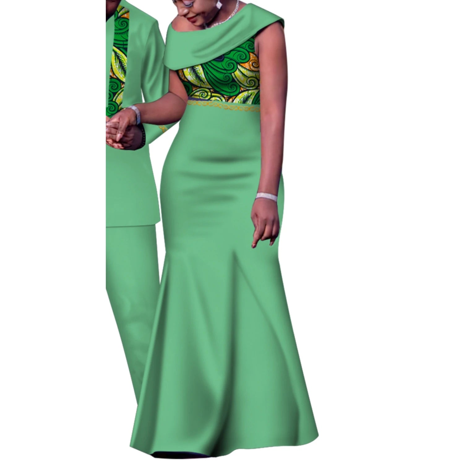 Tenues de Couple africain, ensembles assortis Dashiki, costume et robes pour hommes africains pour femmes, vêtements de fête pour Couple WYQ905