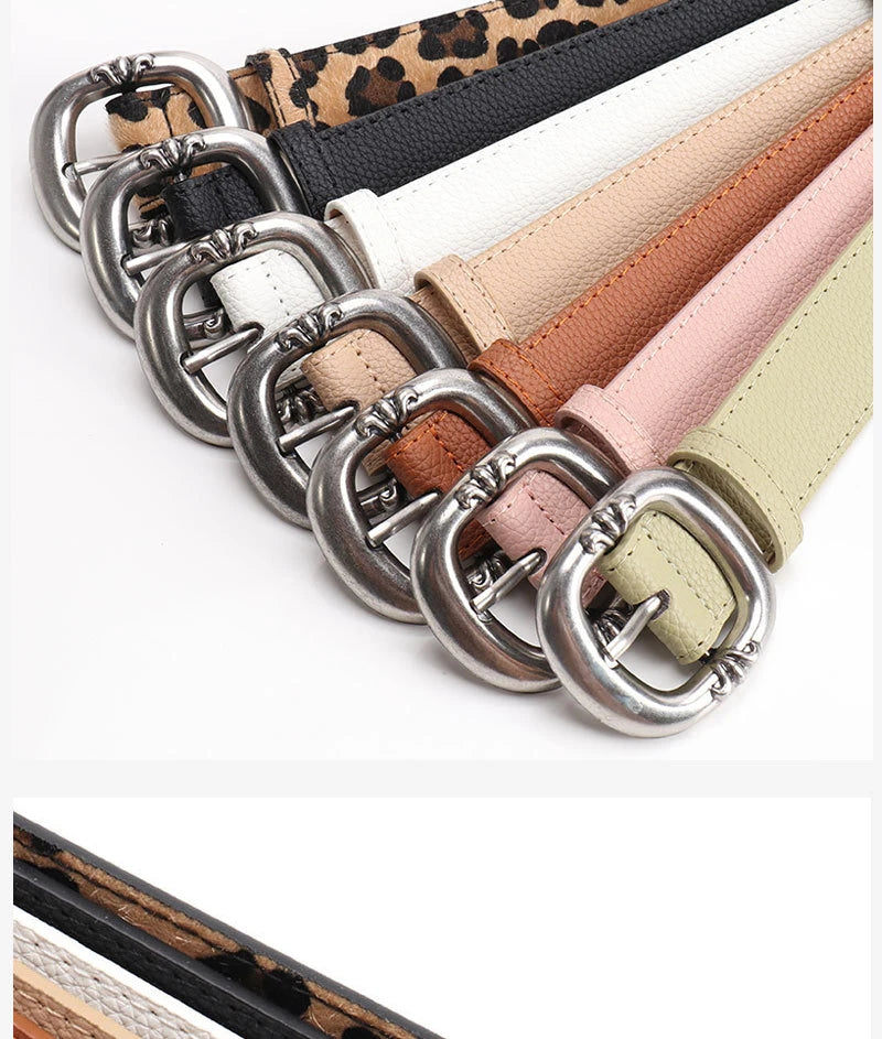 Ceinture imprimée léopard pour femmes, mode décontractée, polyvalente, accessoires pour jeans, ceinture gothique rétro en cuir Pu, boucle ardillon