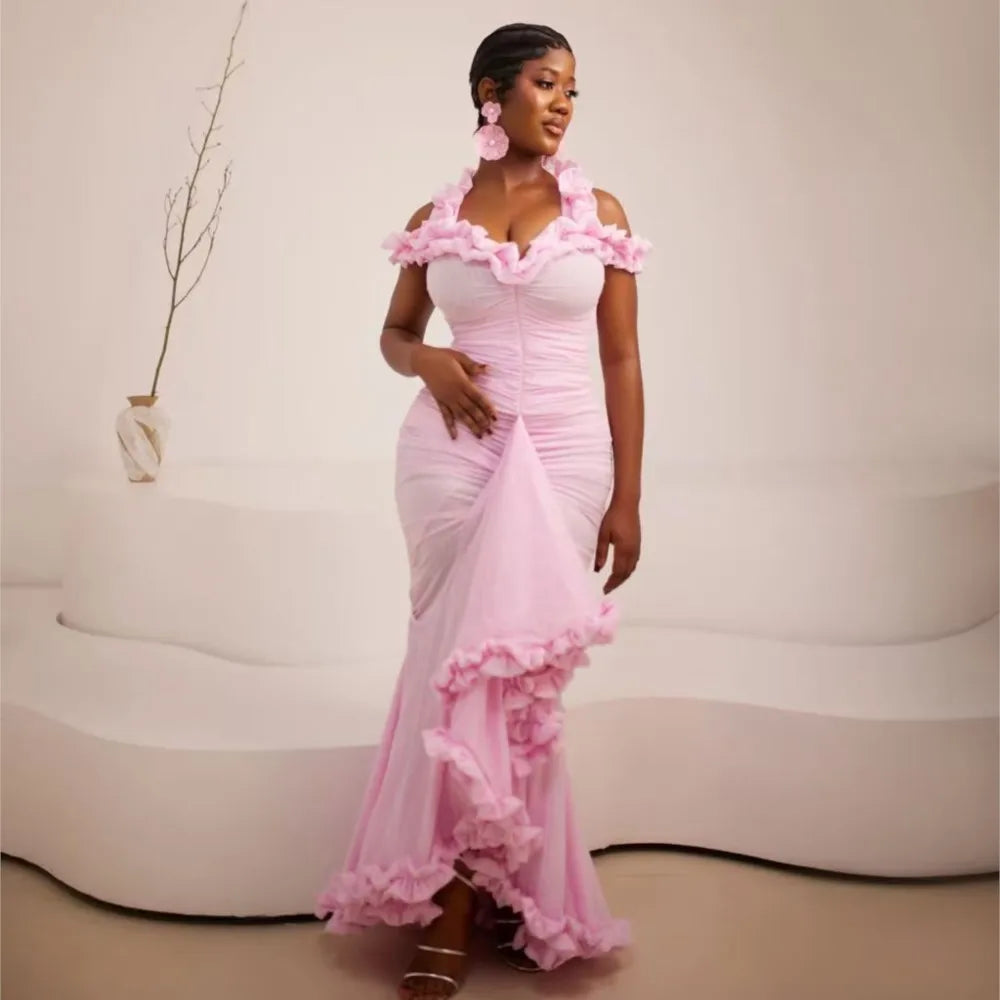 African Dresses For Women Elegant Off Shoulder Dashiki Maxi A-Line Dress Ladies Traditional African Clothing Fairy Dreaes