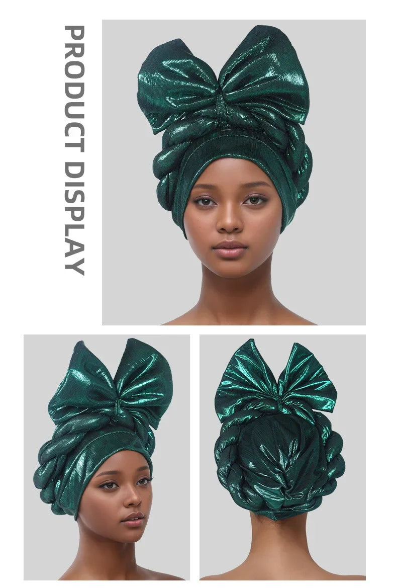 Turban Africain avec Nministériels d Exagéré pour Femme, Accessoire Nigérian pour ixde Mariage