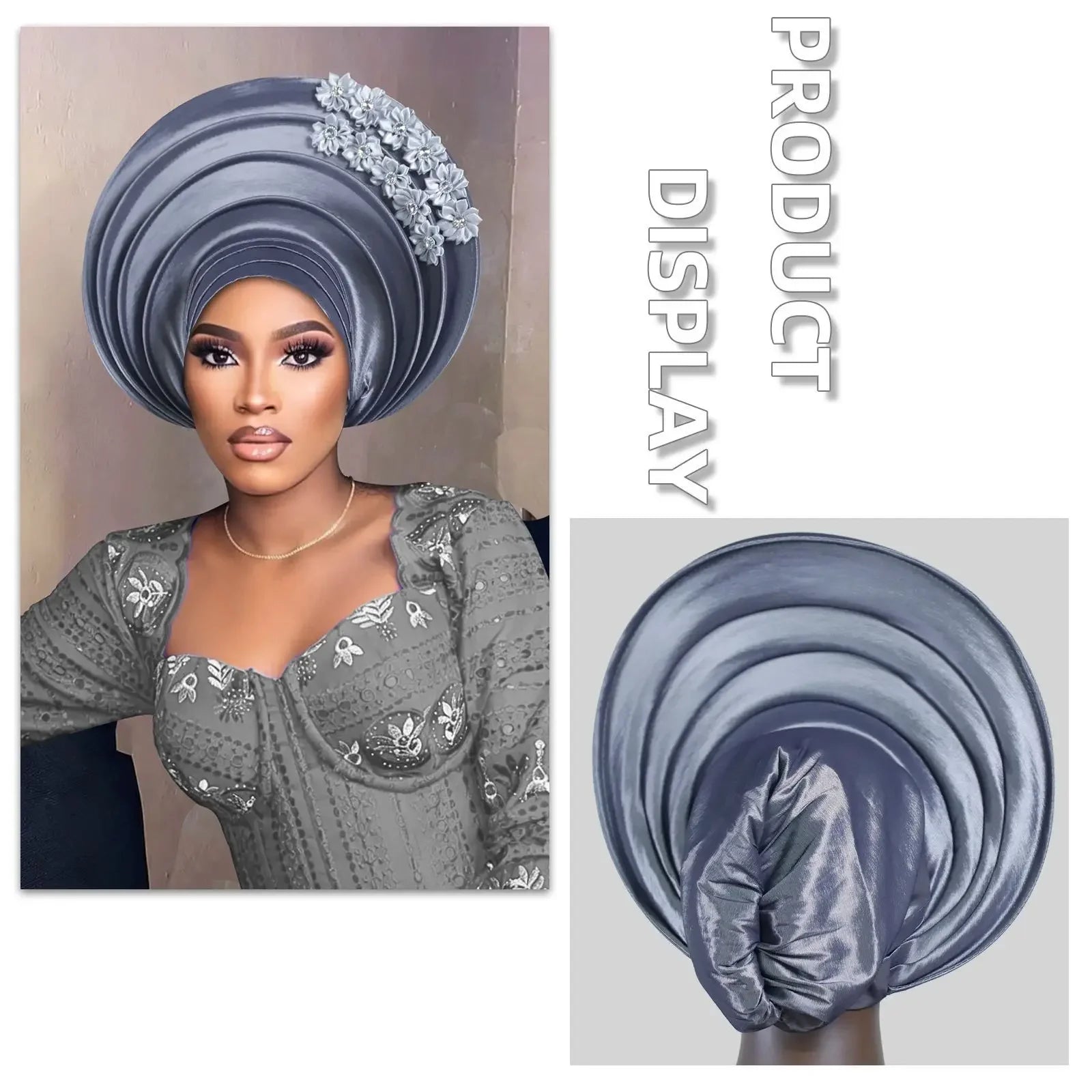 Chapeau foulard pour femmes africaines, Gele nigérian, Gele auto-formable, Turban, Bandeau pour la tête, Hijab musulman, Bonnet, pour soirées et événements