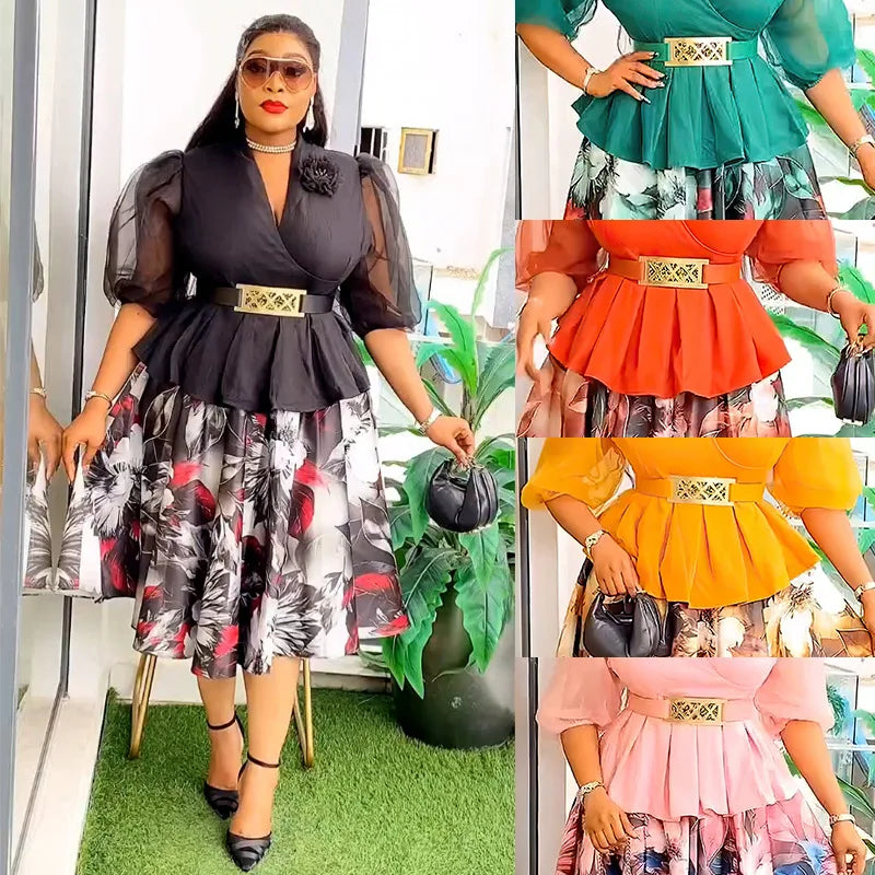 African Dresses for Women 2025 Elegant Africa Clothing Dashiki Ankara Outfits Robe Plus Size Turkey Wedding Party Long Dress