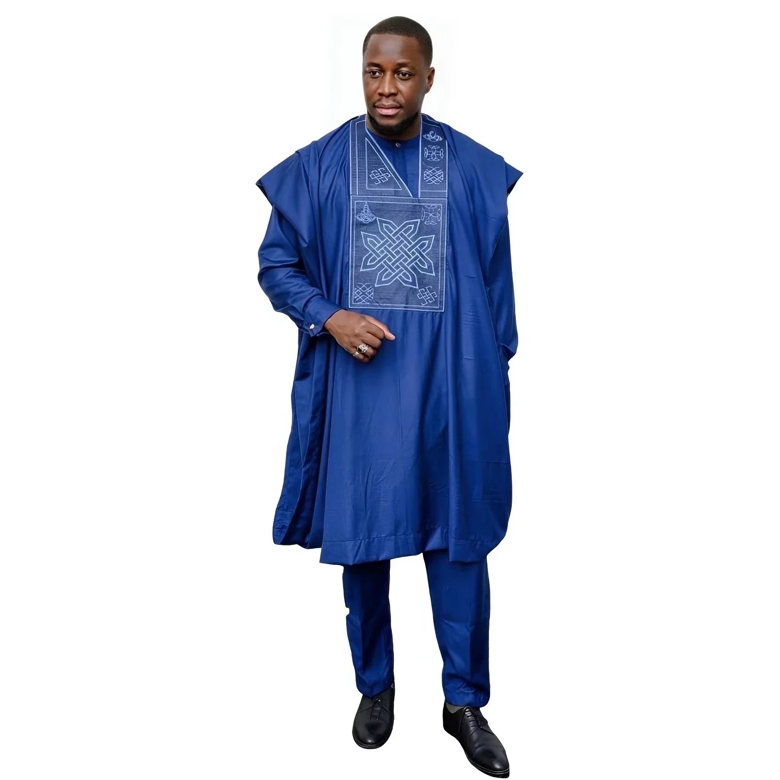 Vêtements Africains pour Homme, Haut Brodé à Manches sulf, Bazin Riche